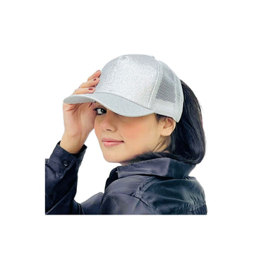 Glitter Ponytail Baseball Cap With Women Snapback Summer Mesh Hat